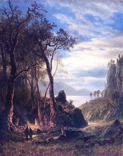 Albert Bierstadt The Campfire oil painting image
